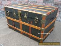 Antique Fitted Steamer Trunk Travel Chest ~ Coffee Table End Stand