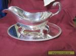 SILVER GRAVY BOAT WITH SPILL TRAY for Sale