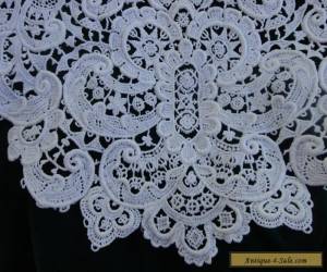 Item Stunning Antique Cotton Lace Collar-Large Ornate Floral Motifs  for Sale