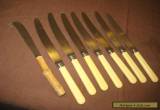 SET OF 7 VINTAGE KNIVES WITH WHITE BONE HANDLES for Sale