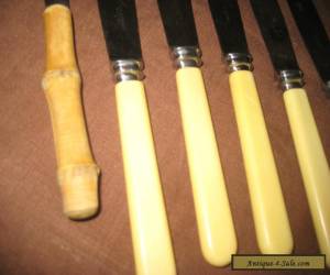 Item SET OF 7 VINTAGE KNIVES WITH WHITE BONE HANDLES for Sale