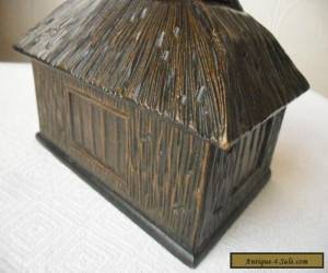 Item Vintage  Tribal Hut  Carved Wood Trinket Box for Sale