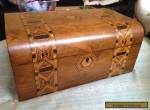 Victorian wooden inlay jewellery box. for Sale