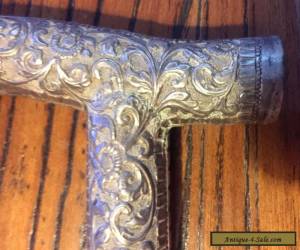 Item Antique Ornate Silver Plate Walking Stick Handle for Sale