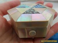 Vintage antique jewellery miniature box mother of pearl abalone Victorian