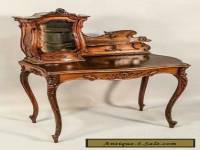 LOUIS XV STYLE WALNUT TABLE DESK AND CHAIR