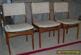  VINTAGE MID CENTURY DANISH MODERN DESK DINING TEAK CHAIRS SET OF 3- for Sale