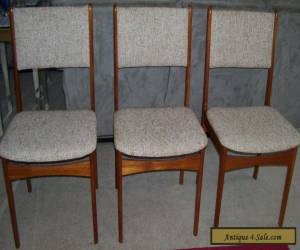 Item  VINTAGE MID CENTURY DANISH MODERN DESK DINING TEAK CHAIRS SET OF 3- for Sale