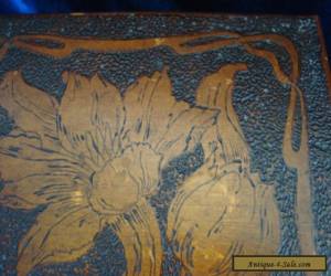 Item AN ANTIQUE ART NOUVEAU PYROGRAPHY POKER-WORK WOODEN BOX. for Sale