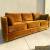 Mid Century Vintage 70's Velvet Rustic Brown Sofa for Sale