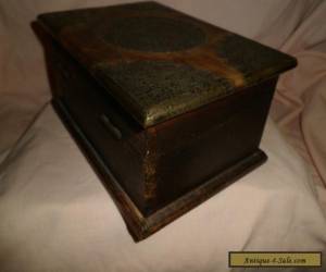 Item VINTAGE WOODEN BOX WITH BRASS DETAIL for Sale