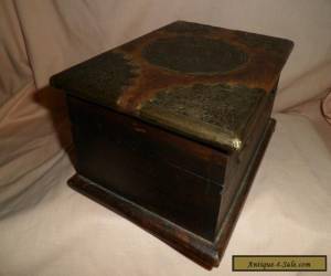 Item VINTAGE WOODEN BOX WITH BRASS DETAIL for Sale