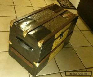 Item 1800's Antique Victorian Flat Top Steamer Trunk Chest (Refurbished) for Sale