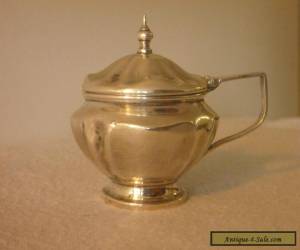 Sterling Silver  Mustard Pot with blue glass insert.  for Sale