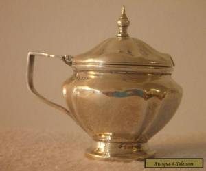 Item Sterling Silver  Mustard Pot with blue glass insert.  for Sale