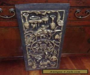 ORIGINAL ANTIQUE ASIAN CARVED WOODEN PANEL for Sale