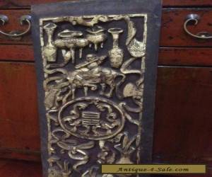 Item ORIGINAL ANTIQUE ASIAN CARVED WOODEN PANEL for Sale