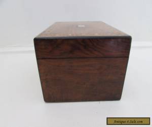 Item Antique Victorian Walnut Sewing Box Parquetry Inlaid Decoration for Sale