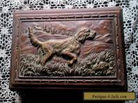 Vintage Syrocco Wooden Jewelry/Trinket Box Carved Hunting Dog