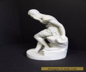 Item Antique 19thC English Parian Ware Porcelain Seated Woman Statue Figure for Sale