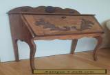 Antique Oak Secretary Writing Desk Hand Carved for Sale