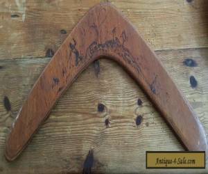 Vintage Aboriginal Souvenir Pokerwork Boomerang for Sale