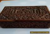BEAUTIFUL carved wooden box with hinged lid for Sale