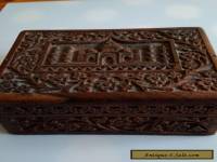 BEAUTIFUL carved wooden box with hinged lid