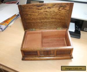 Item VINTAGE TALLENT OF OLD BOND STREET LONDON CARVED OAK STYLE MUSICAL BOX 8" X 4" for Sale