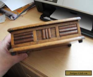 Item VINTAGE TALLENT OF OLD BOND STREET LONDON CARVED OAK STYLE MUSICAL BOX 8" X 4" for Sale