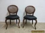 Pair French Regency Carved Cane Back Dining Room Desk Side Chairs for Sale