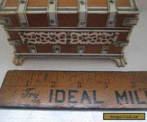 Item Vintage /Antique Carved Bone and Wooden 5" Box. Highly intricate detail for Sale