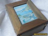 Unusual Vintage  Handpainted Wooden Box . Art Deco 