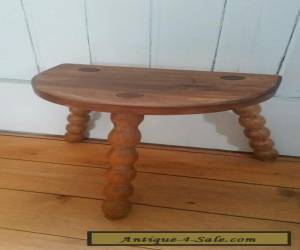 Item Antique 19th Century French Oak and Elm Milking stool rustic Wooden Bobbin legs for Sale