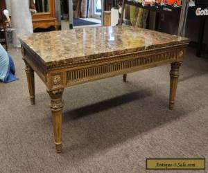 Item Vintage French Louis XV Style Marble Top Coffee Table Cocktail Designer 42"  for Sale