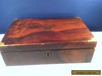 VINTAGE ANTIQUE WOOD SLOPED WRITING LAPTOP BOX. BEAUTIFUL BURL GRAIN