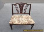 ANTIQUE  VICTORIAN CARVED WOOD CHAIR TAPESTRY STYLE ACCENT  for Sale