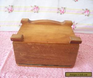 Item ANTIQUE/VINTAGE  WOODEN BOX 8" X 4.4" WITH BUTTERFLY DETAIL TO LID  for Sale