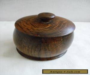 ANTIQUE VINTAGE OAK CIRCULAR WOODEN TEA CADDY for Sale