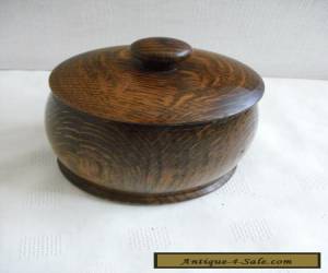 Item ANTIQUE VINTAGE OAK CIRCULAR WOODEN TEA CADDY for Sale