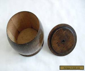 Item ANTIQUE VINTAGE OAK CIRCULAR WOODEN TEA CADDY for Sale