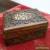 VINTAGE ANTIQUE ?  OLD HAND CARVED WOODEN TRINKET JEWELLERY BOX FLOWER INLAY for Sale