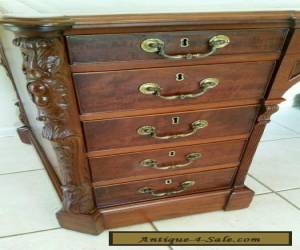 Item 19th Century Chippendale Style Leather Top Partners Desk Ornately Carved for Sale