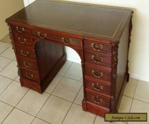 Item 19th Century Chippendale Style Leather Top Partners Desk Ornately Carved for Sale