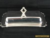 VINTAGE FANCY SILVERPLATE GLASS INSERT BUTTER DISH VGC