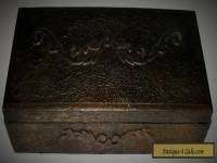 Antique Vintage Embossed Wooden Wood Dresser Vanity Trinket Box LotA