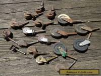 Odd Lot of 17 Misc. Vintage / Antique Wood & Metal Wheels Furniture 