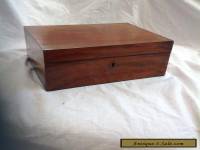 Handsome Victorian Mahogany Jewellery/Sewing Box With Fitted Tray