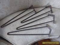 4 vtg Atomic Mid Century Modern Original 19" Iron Hairpin Table Legs 1950's