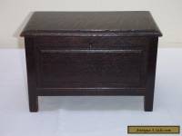 Antique Lockable Oak Wooden Box with 4 Legs